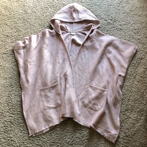 LOFT Hooded Pocket Fringe Poncho
